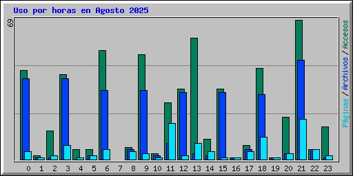 Uso por horas en Agosto 2025