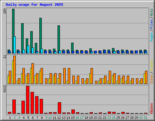 Daily usage for August 2025