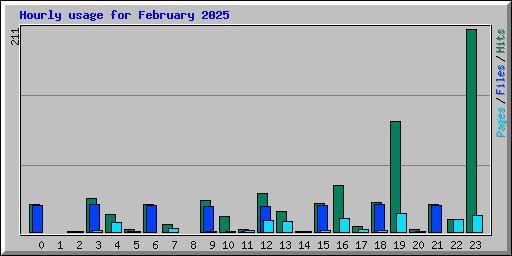 Hourly usage for February 2025