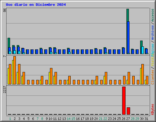 Uso diario en Diciembre 2024