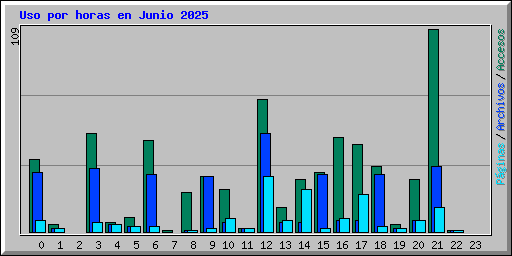 Uso por horas en Junio 2025