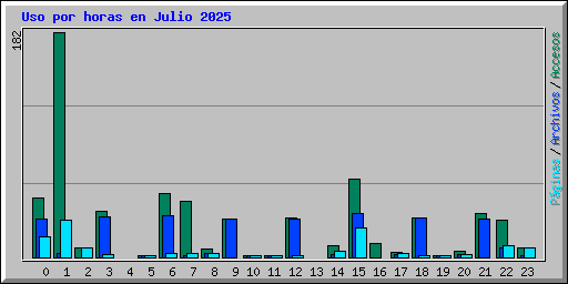 Uso por horas en Julio 2025