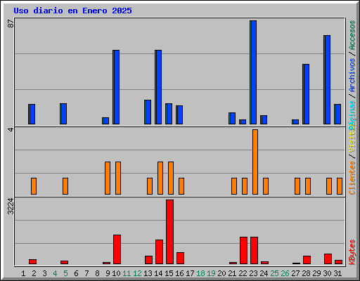 Uso diario en Enero 2025