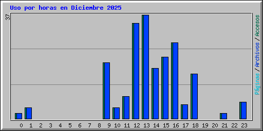 Uso por horas en Diciembre 2025