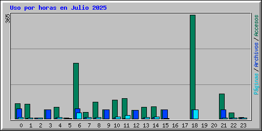 Uso por horas en Julio 2025
