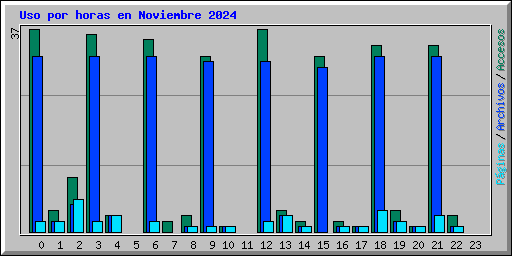 Uso por horas en Noviembre 2024