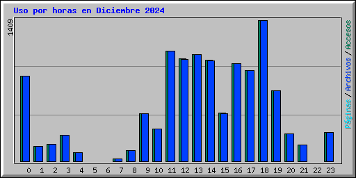 Uso por horas en Diciembre 2024