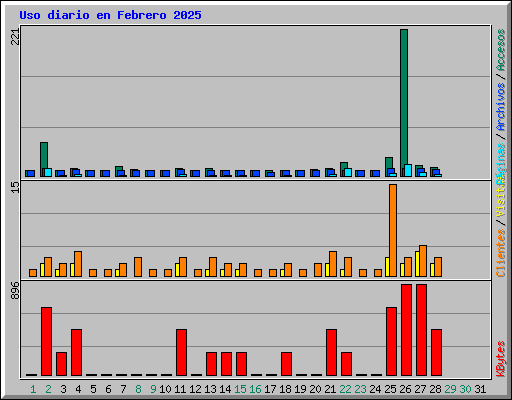 Uso diario en Febrero 2025