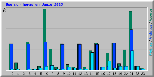 Uso por horas en Junio 2025