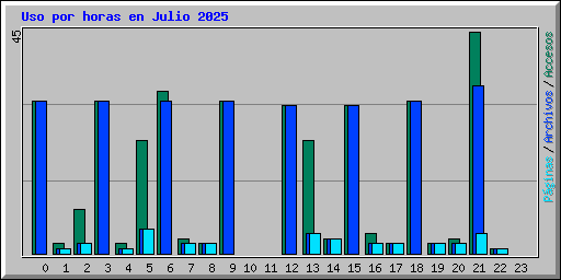 Uso por horas en Julio 2025