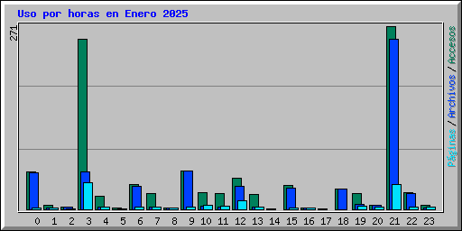 Uso por horas en Enero 2025