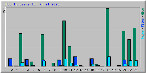 Hourly usage for April 2025