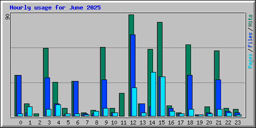 Hourly usage for June 2025