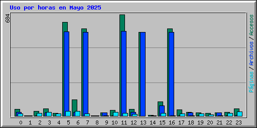 Uso por horas en Mayo 2025