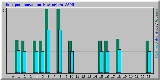 Uso por horas en Noviembre 2025