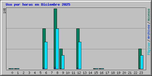Uso por horas en Diciembre 2025