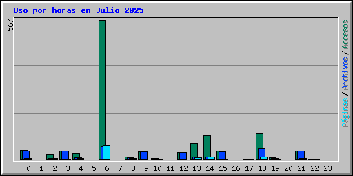 Uso por horas en Julio 2025