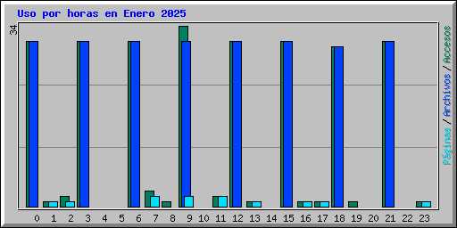 Uso por horas en Enero 2025